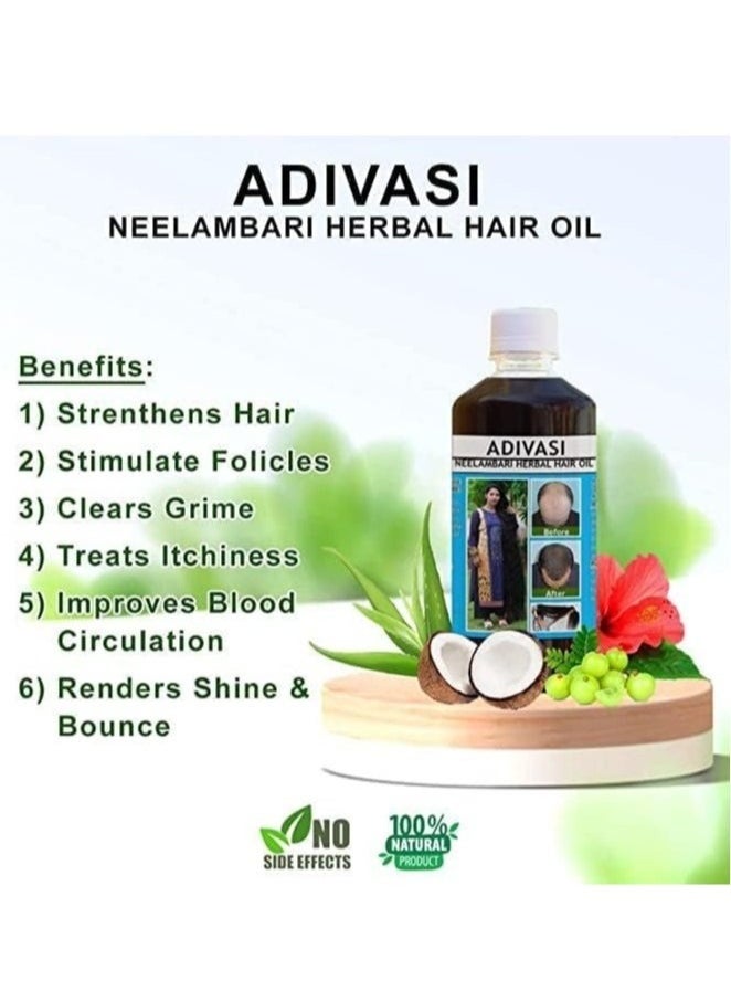 Ayurvedic Hair Care Adivasi Herbal Hair Oil Made By Pure Adivasi Ayurvedic Herbs, 500Ml