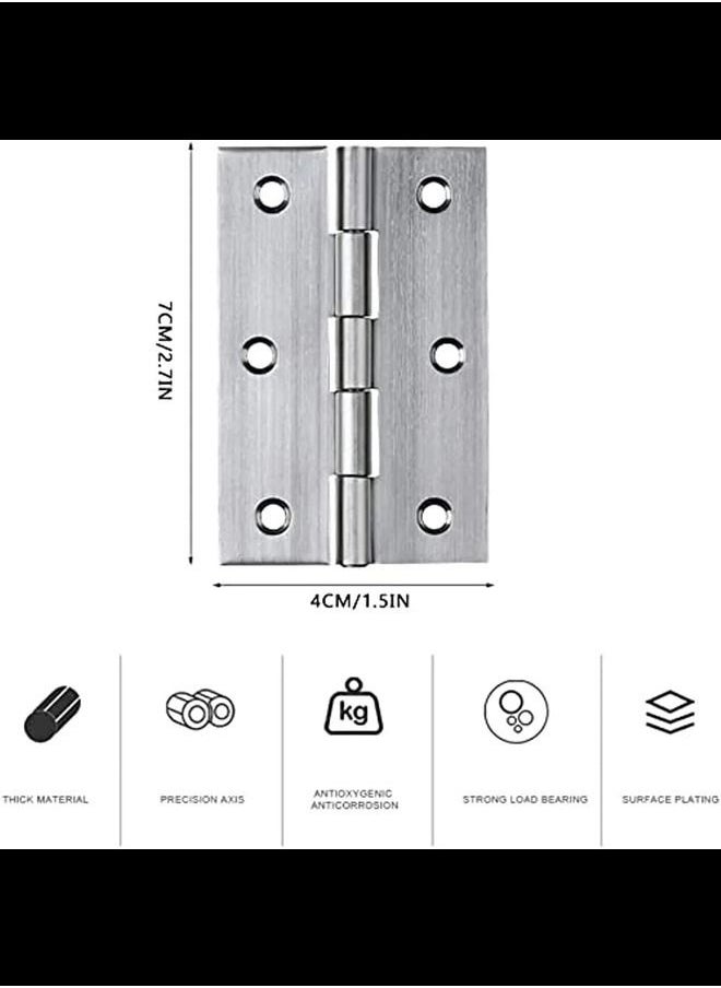 6 Packs Cabinet Hinge Stainless Steel Hinges 40 x 70mm Door Hinge Folding