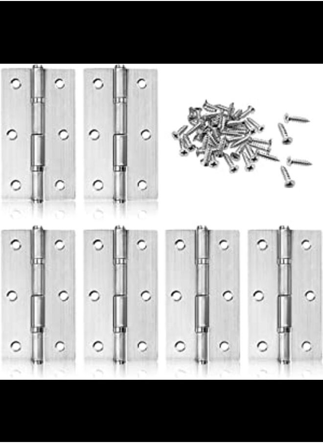 6 Packs Cabinet Hinge Stainless Steel Hinges 40 x 70mm Door Hinge Folding