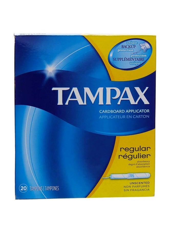 Cardboard Applicator Tampons, Regular Absorbency - 20 Count