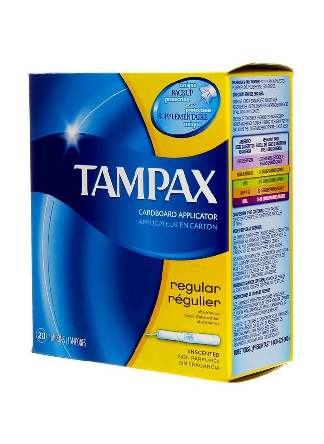 Cardboard Applicator Tampons, Regular Absorbency - 20 Count