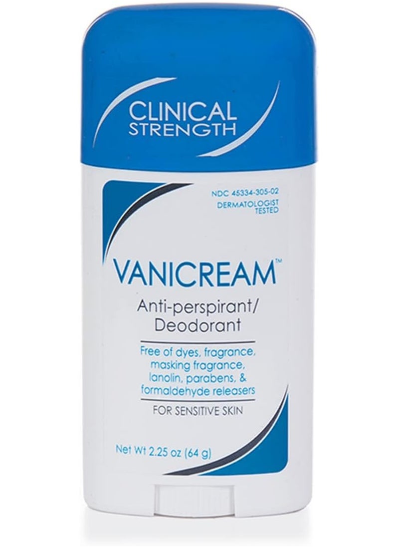 Vanicream Anti-Perspirant/Deodorant | For Sensitive Skin | Clinical Strength, 24-Hour Protection | Dermatologist Tested | Fragrance and Paraben Free | 2.25 Ounce