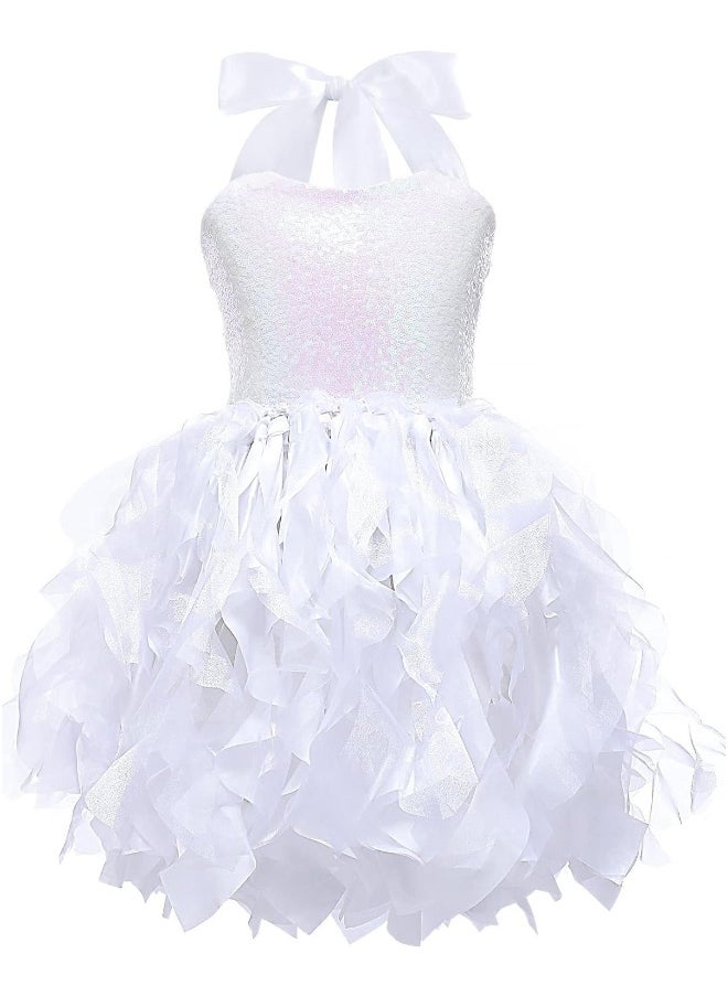 Tutu Dress for Girls Sparkly Sequin Tulle Princess Birthday Party Prom Outfit Toddler Girls Sneaker Ball Gown Dresses Tulle Ballet Ballerina Costume for Dance 6T