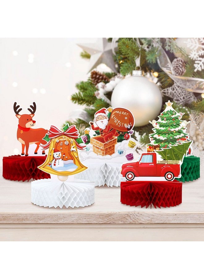 Christmas Honeycomb Centerpieces 10 Pack Christmas Table Decoration Table Topper For Holiday Christmas Party Table Office Home Indoor Tabletop Decoration