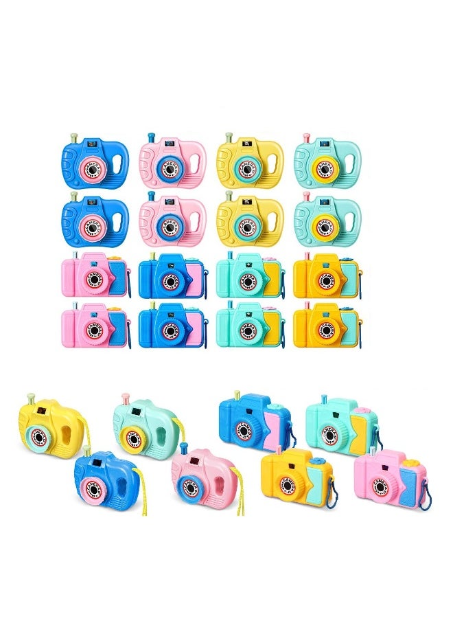 16 Pcs Toy Camera Bulk Set with Images in Viewfinder, Mini Plastic Camera Toy Birthday Party Favors, Goodie Bag Fillers, Return Gifts for Boys and Girls (Colors Random)