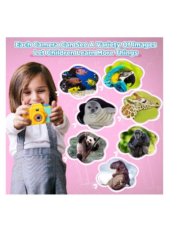 16 Pcs Toy Camera Bulk Set with Images in Viewfinder, Mini Plastic Camera Toy Birthday Party Favors, Goodie Bag Fillers, Return Gifts for Boys and Girls (Colors Random)