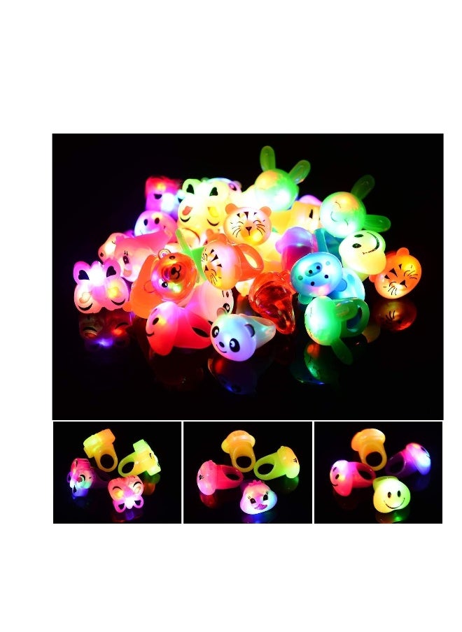 27 Pcs LED Light Up Ring, LED Light Up Rings Goodie Bag Stuffers Treasure Box Toys for Classroom Prizes Glow in The Dark Party Supplies for Kids Birthday   Party Favors