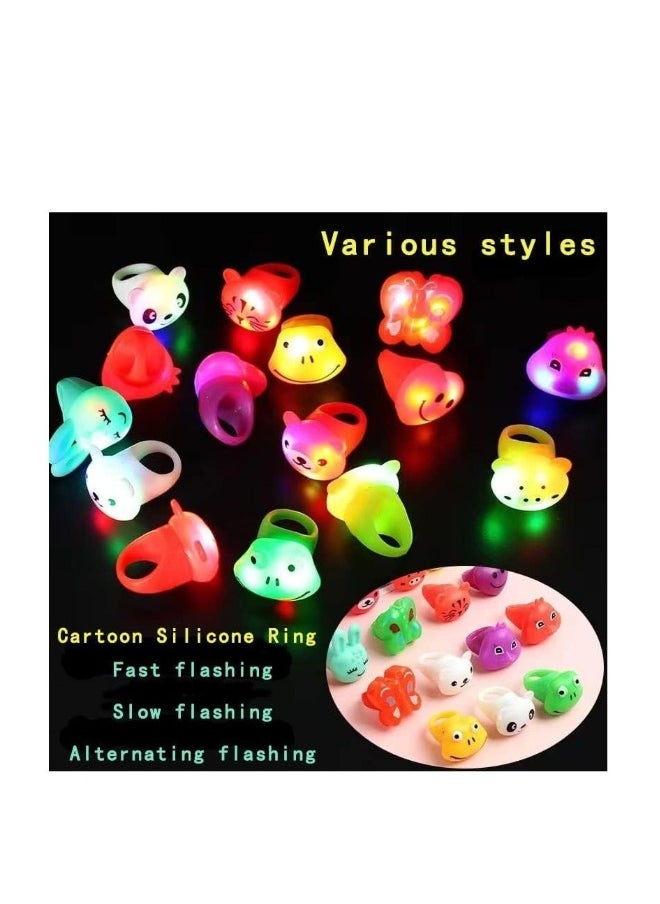 27 Pcs LED Light Up Ring, LED Light Up Rings Goodie Bag Stuffers Treasure Box Toys for Classroom Prizes Glow in The Dark Party Supplies for Kids Birthday   Party Favors