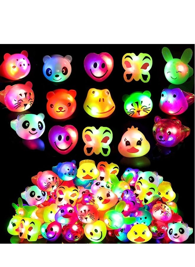 27 Pcs LED Light Up Ring, LED Light Up Rings Goodie Bag Stuffers Treasure Box Toys for Classroom Prizes Glow in The Dark Party Supplies for Kids Birthday   Party Favors