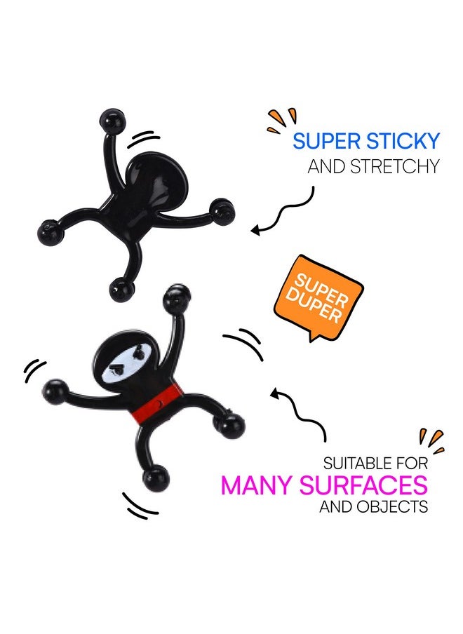 Sticky Wall And Window Crawler Climbing Ninja Toys - 12 Sticky Toys You Throw At The Wall - Sticky Hand Toys For Party Favors, Gift And Goodie Bag Stuffers