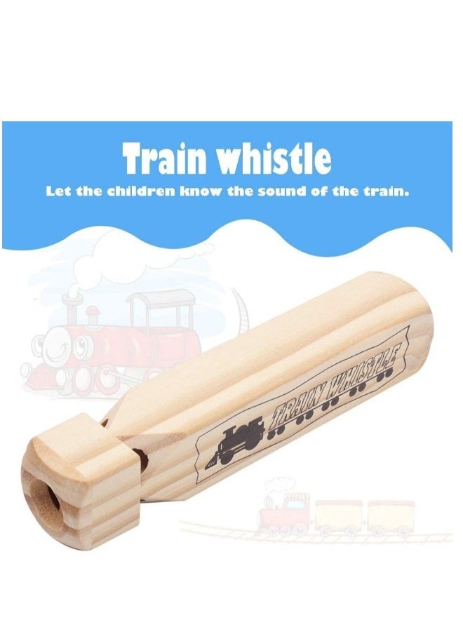 Wood Whistle 1 Pieces Wooden Train Whistle Kids 4 Tones Whistle Train Birthday Party Supplies Conductor Prop Square Wooden Whistle for Toy Gift Kids Birthday Party Favors 18.8×3.5cm