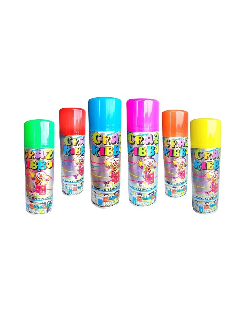 Party Spray Colored String Spray for Party Celebrations and Decorations, Crazy Ribbon Spray Pack of 48