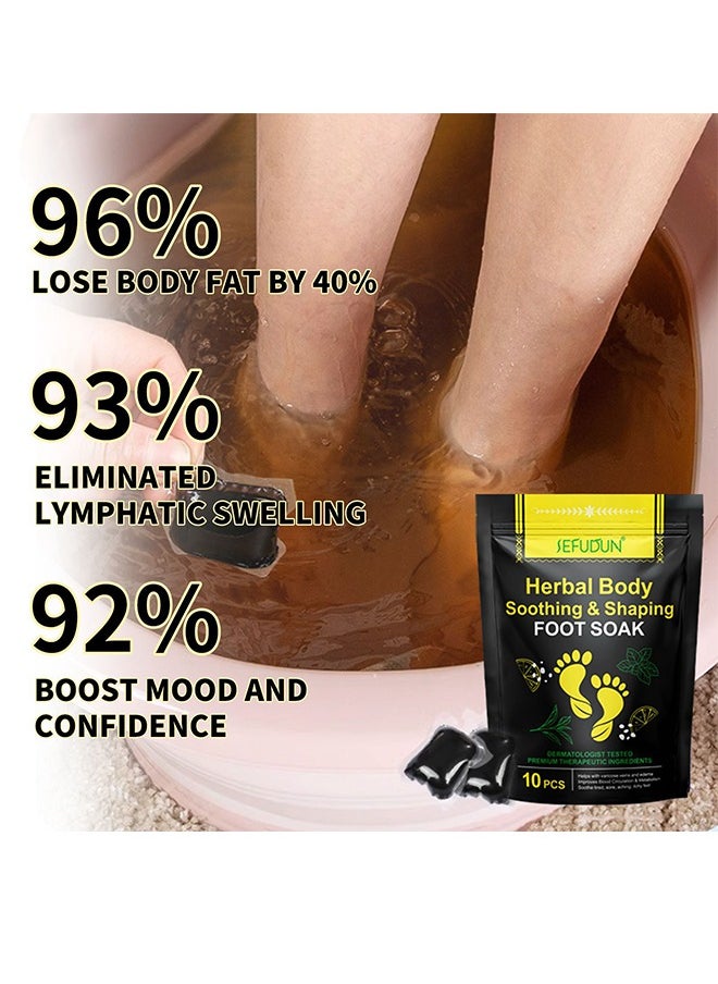 Herbal Body Soothing & Shaping Foot Soak，Herbal Foot Cleaning Soak Beads, Herbal Body Detox Foot Soak, Foot Spa Pedicure With Bath Salt, Foot Cream, Foot Scrub, Natural Herbal Foot Massage Beads For Men And Women-2 Packs 20PCS