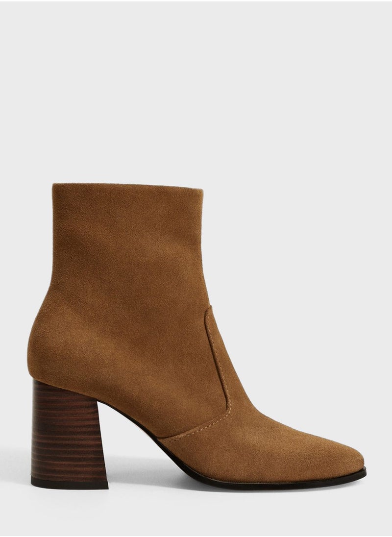 Casual Mid Heel Ankle Boots