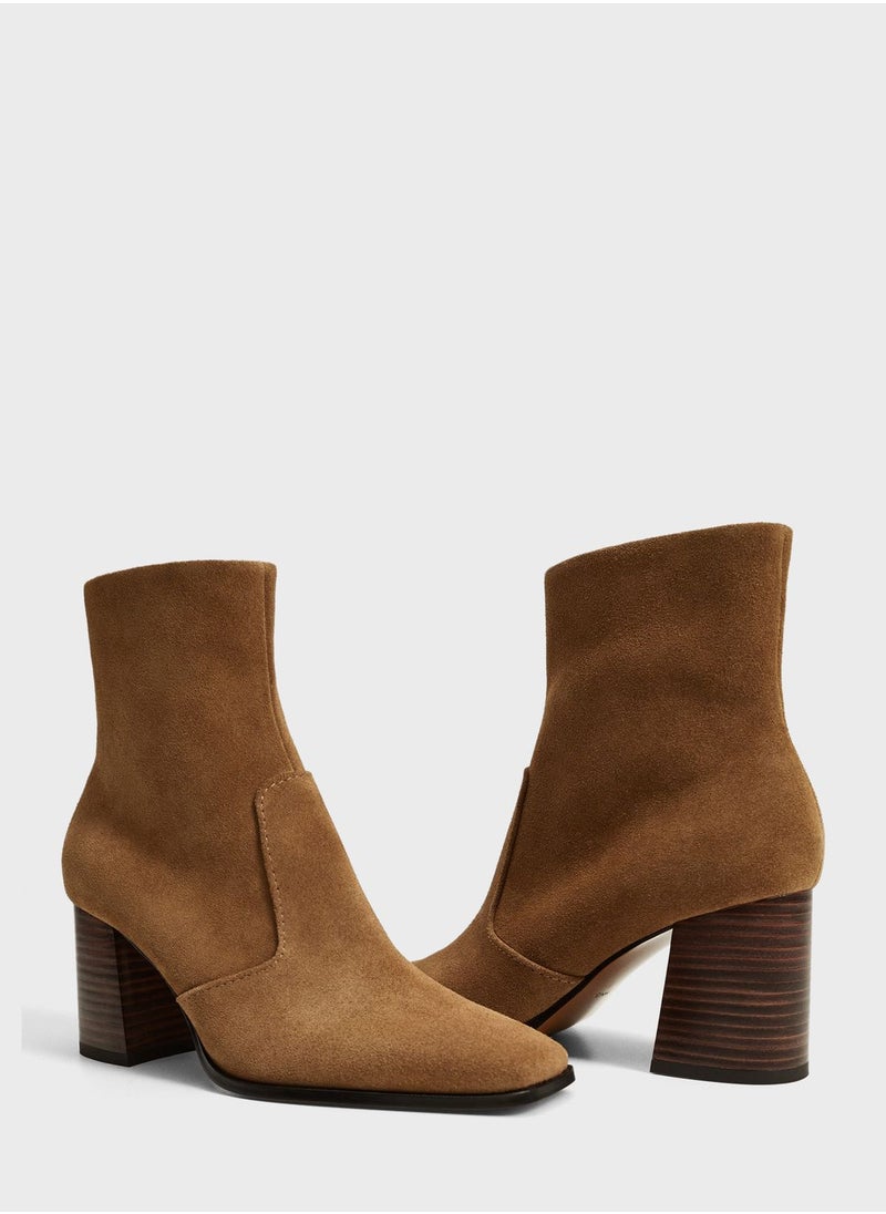 Casual Mid Heel Ankle Boots