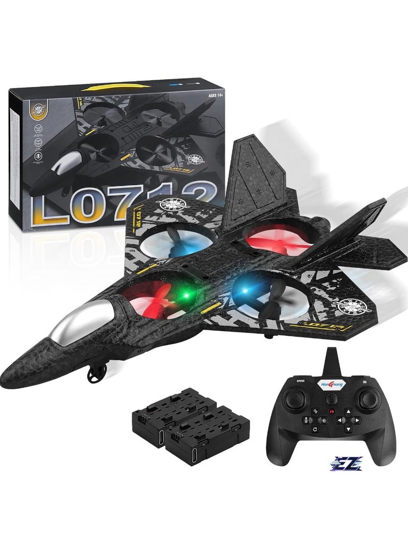 RC Plane 2.4GHz Remote Controlled Aeroplane L0712, Quadcopter Floating Fighter Aircraft RTF, Coloured Lights, USB Charging, Perfect for Beginners, Children & Adults – Fun & Easy-to-Fly Toy