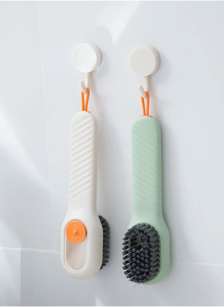 Soap Dispensing Cleaning Brush with Handle Scrubbing Reusable Washing Shoe Brush for Shoes Clothes Cleaning