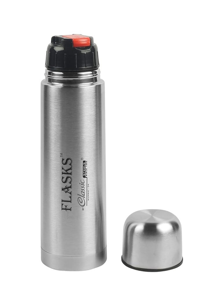 Classic Steels Vacuum Bullet Flask 1000 ml - Keeps Beverages Hot/Cold up to 24 Hour