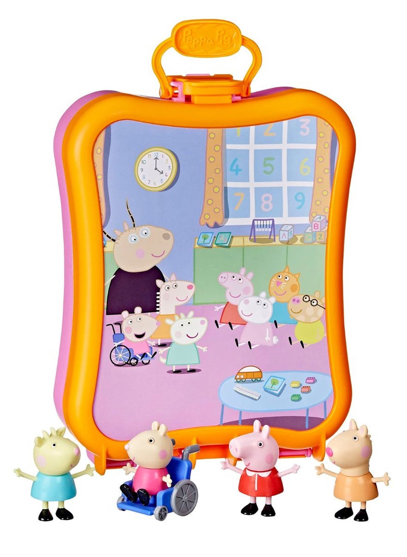 Peppa Pig Peppa's Club Friends Case Toy, Includes 4 Figures with Carrying Case, Ages 3+