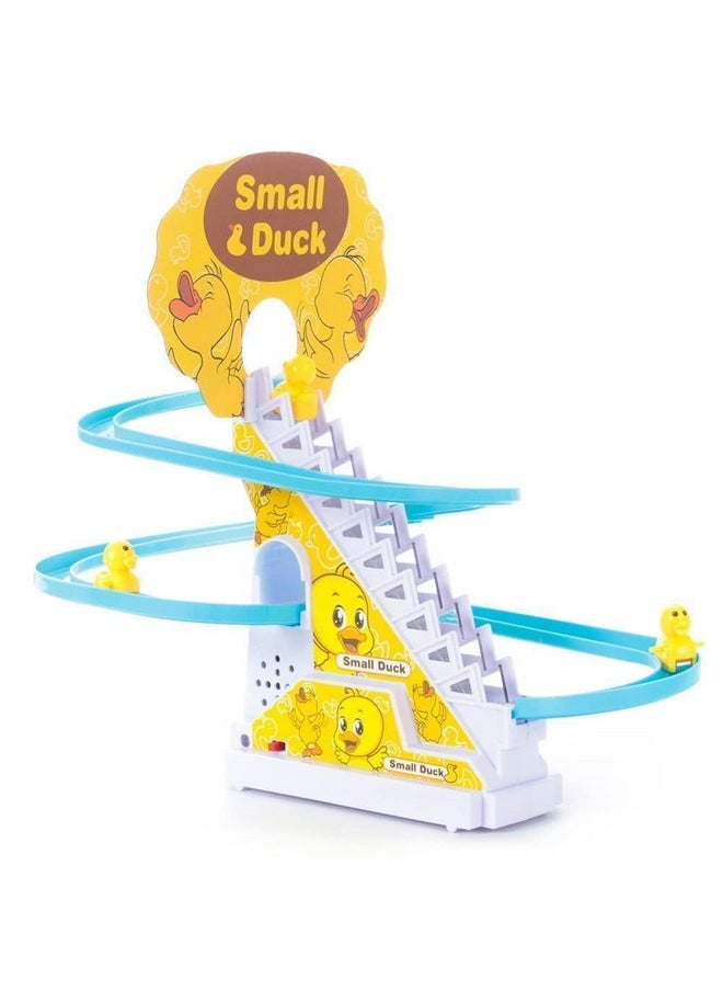 Duck Slide Toy Set, Funny Automatic Stair-Climbing Ducklings Cartoon Race Track Set Little Lovely Duck Slide Toy Escalator Toy With Lights And Music (Duck Track Set)