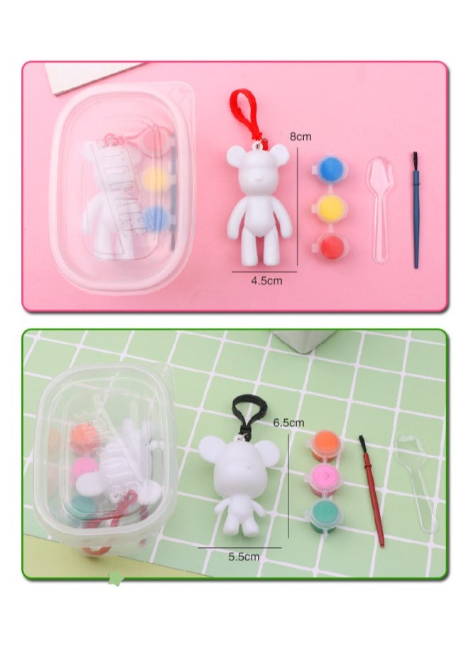 10PCS Handmade DIY Toy Set, Fluid Bear Children's Graffiti Toy Doll