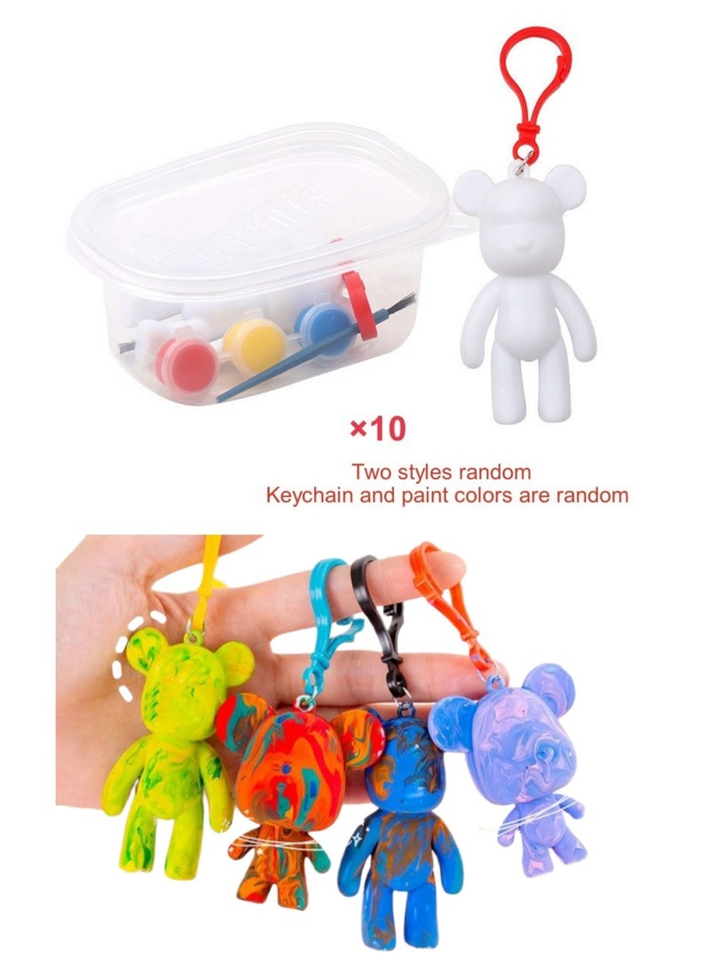 10PCS Handmade DIY Toy Set, Fluid Bear Children's Graffiti Toy Doll