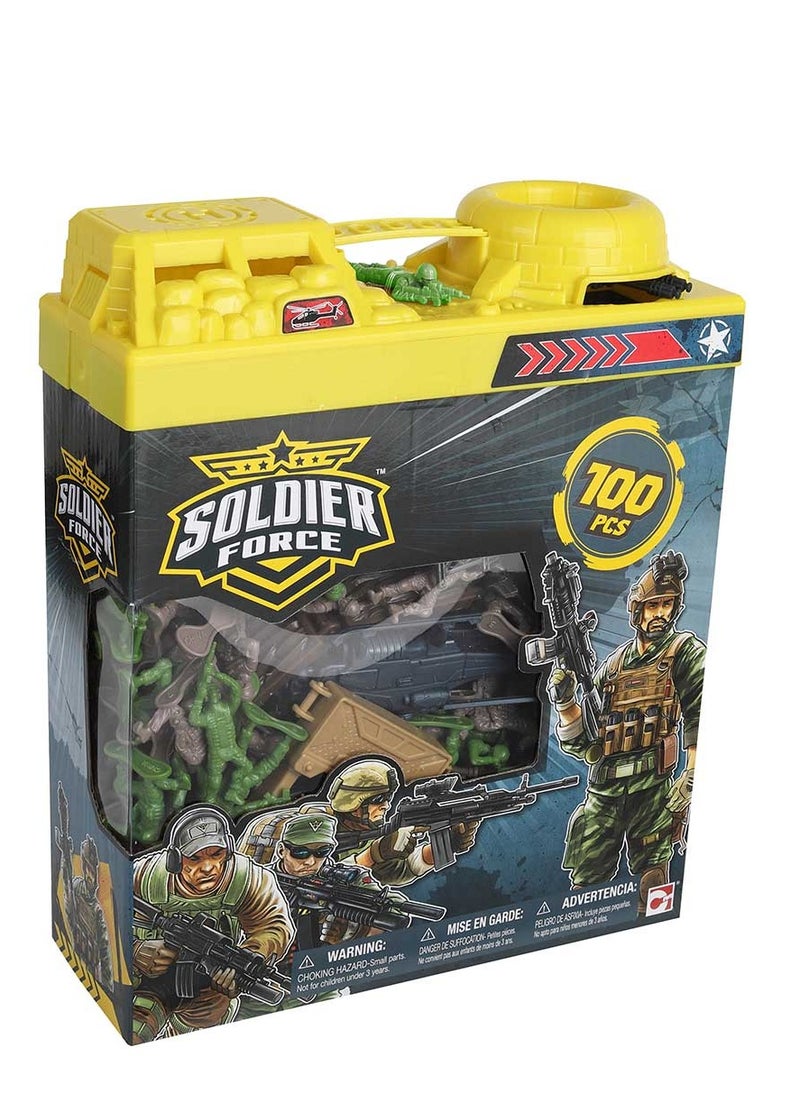 Soldier Force Bucket Playset 100Pcs