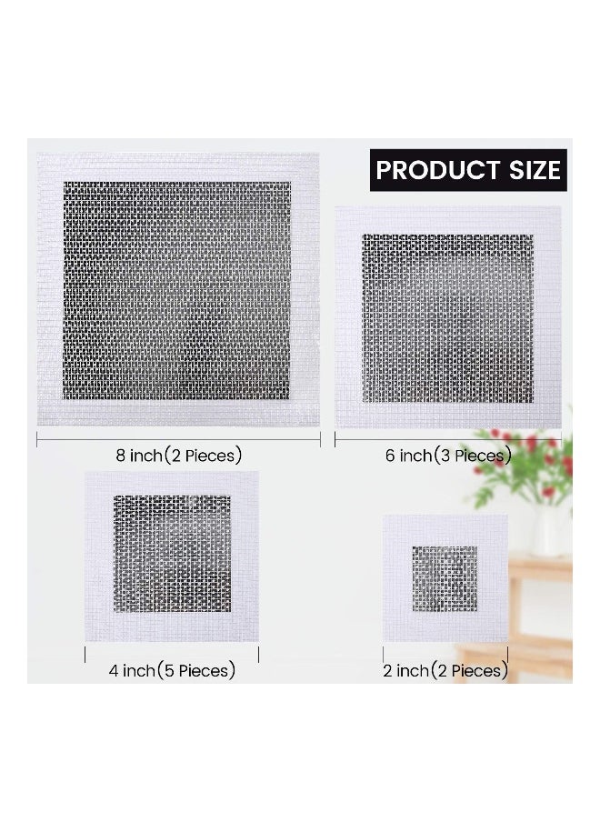 12 Pieces Aluminum Wall Repair Patch Self-Adhesive Mesh Wall Repair Patch Drywall Repair Tools Screen Patch for Drywall Ceiling Plaster