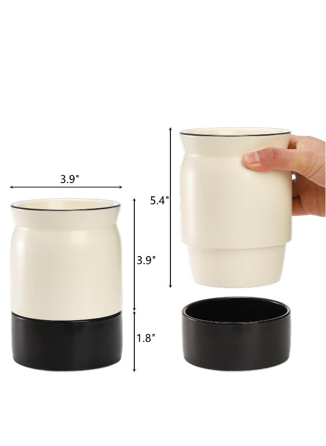Ceramic Tableware Barrel Ceramic Kitchen Utensil Holder with Drain Hole 5.7 x 3.9 inches  Utinsle Holders Home Accessories Countertop Cutlery Organizer for Spoons Forks and More