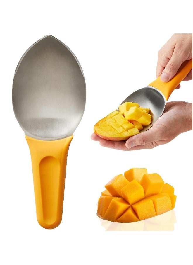 Mango Slicer, Mango Cutter Mango Splitter to Separate the pulp Watermelon Cutter Home Fruit Slicer with Non-Slip Handle for Split Mango/Watermelon/Avocado (Orange)