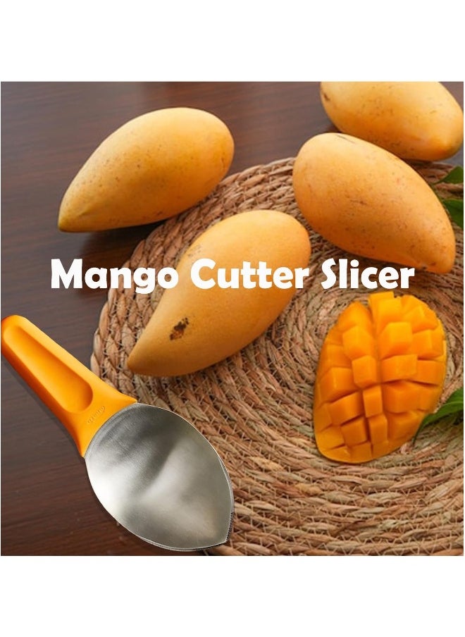 Mango Slicer, Mango Cutter Mango Splitter to Separate the pulp Watermelon Cutter Home Fruit Slicer with Non-Slip Handle for Split Mango/Watermelon/Avocado (Orange)