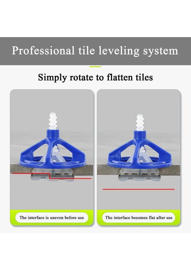 Tile Leveling System Kit with 1/8 Inch Spacers, 50 Reusable Nuts, and 100 Bases, for Seamless Installation of Self-Adhesive Floor and Wall Tiles (150 PCS)