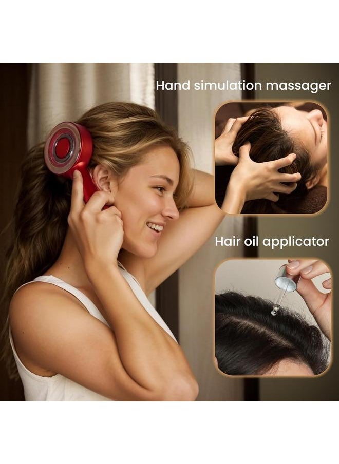 2-in-1 Scalp Massager with Oil Applicator,Electric Hair Brushes with Hair Oil Dispenser