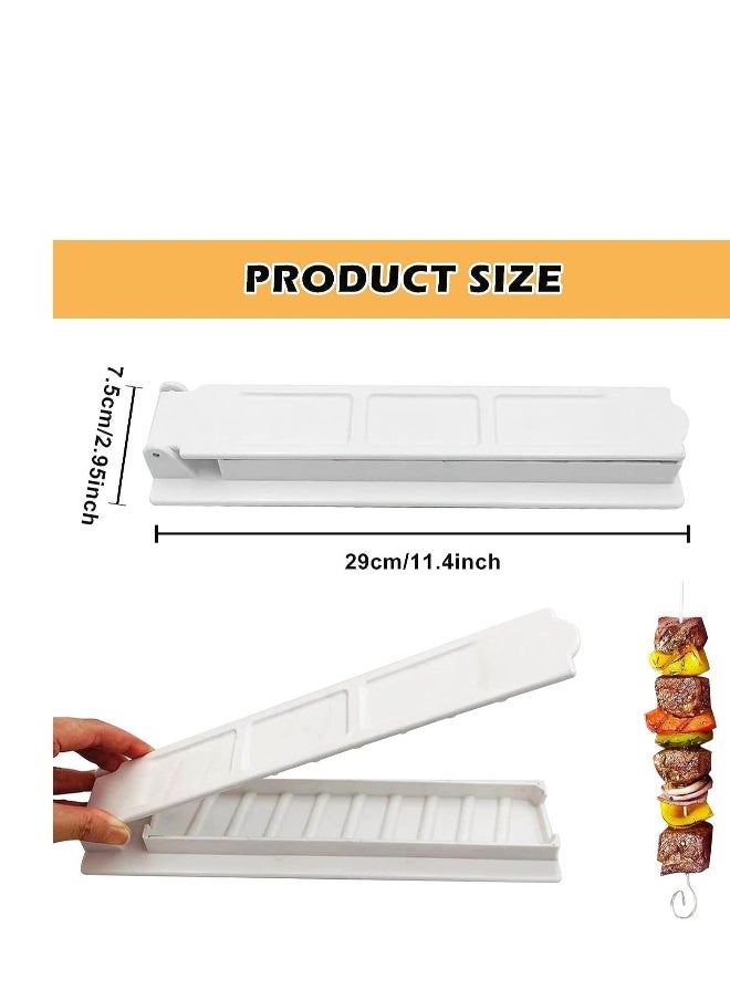 Kebab Maker Plastic Kebab Press Manual Kabob Mould Foldable Flat Kabobs Skewers Maker for Outdoor Grilling Barbecue Foldable Grill Rack Kebab Brochette Maker for Kitchen Outdoor