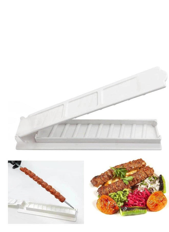 Kebab Maker Plastic Kebab Press Manual Kabob Mould Foldable Flat Kabobs Skewers Maker for Outdoor Grilling Barbecue Foldable Grill Rack Kebab Brochette Maker for Kitchen Outdoor