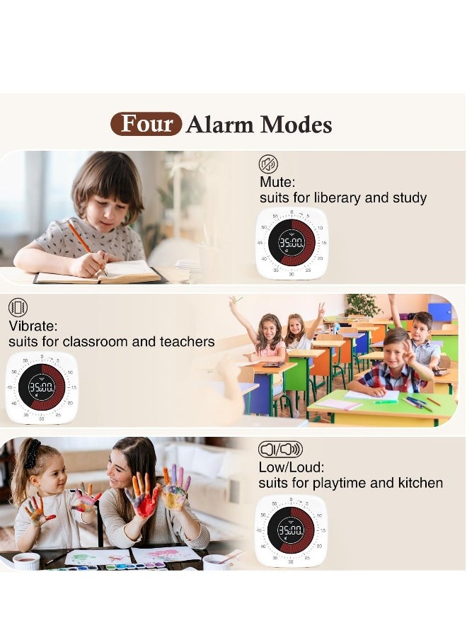 Kids Classroom Timers, Kitchen Timer, Cooking Time Management, for Teaching, Meeting, Cooking, Working - Timer for Kids with Magnetic Backing, Foldable Legs, Hanging Hole