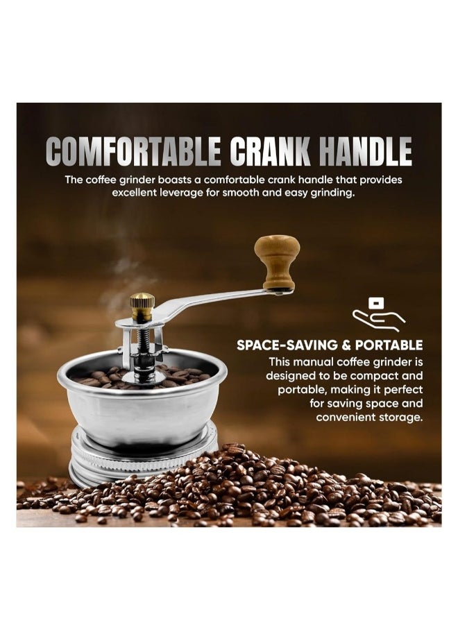 Stainless Steel Coffee Grinder Lid, Azonee for Regular Mouth Jars, Manual Crank Burr Grinder for Fresh Coffee, Camping, Home Barista, Rust Proof Ceramic Mechanism