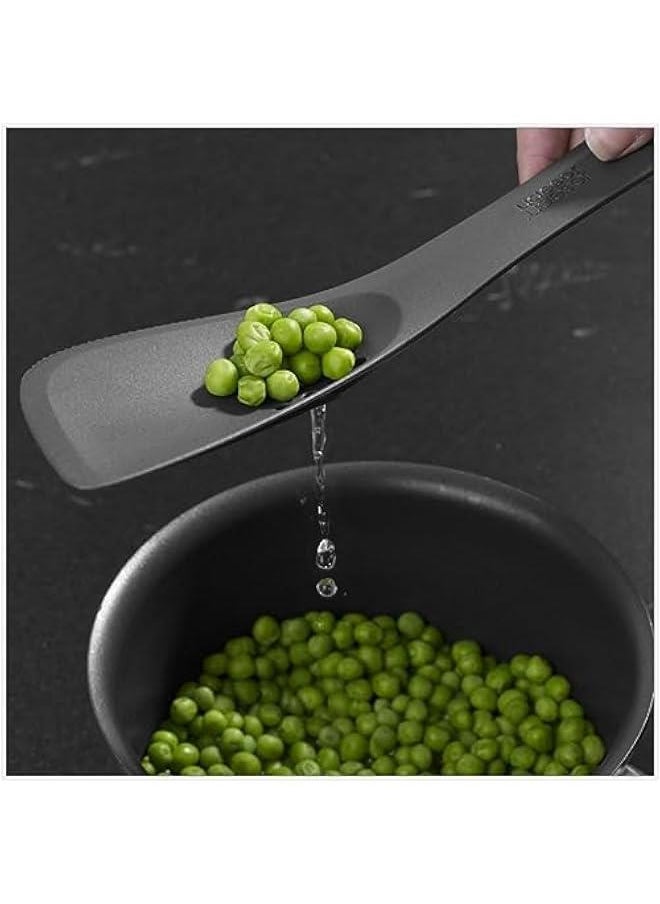 Uni-tool 5-in-1 Silicone Kitchen Utensil, Slotted Spoon, Turner, Cutting Tool, Solid Spoon and Spatula in one for Kitchen Serving Stirring Cooking Baking (Grey 1)