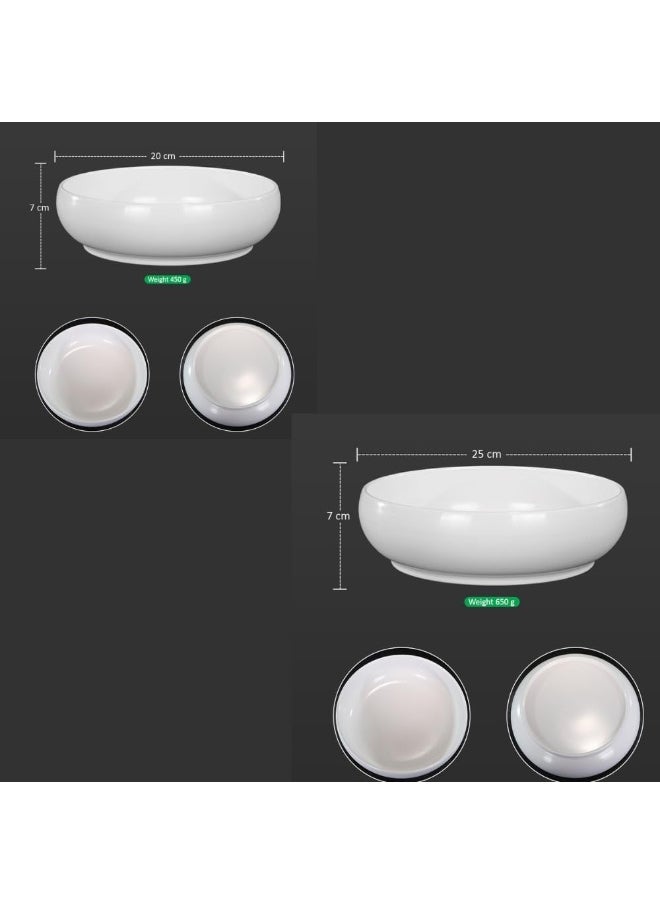 YAHOME Flower Pot, Round White Plastic Bowl Vase, Durable & Versatile Plant Pot for Succulents, Herbs, Lightweight & Weatherproof Indoor Outdoor Flowers Pot, Floor Vase Decor for Home (3, Set)