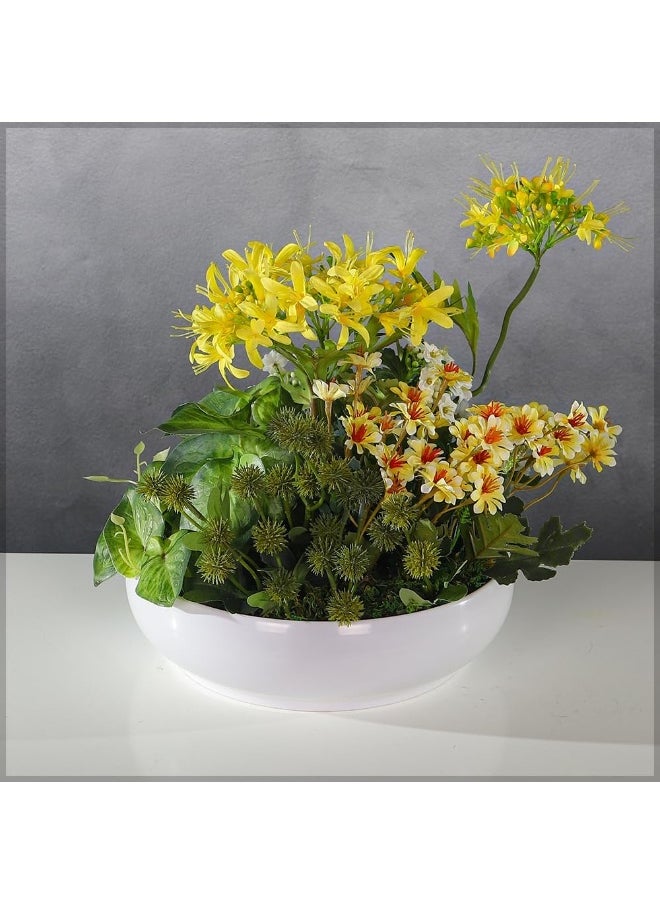 YAHOME Flower Pot, Round White Plastic Bowl Vase, Durable & Versatile Plant Pot for Succulents, Herbs, Lightweight & Weatherproof Indoor Outdoor Flowers Pot, Floor Vase Decor for Home (3, Set)