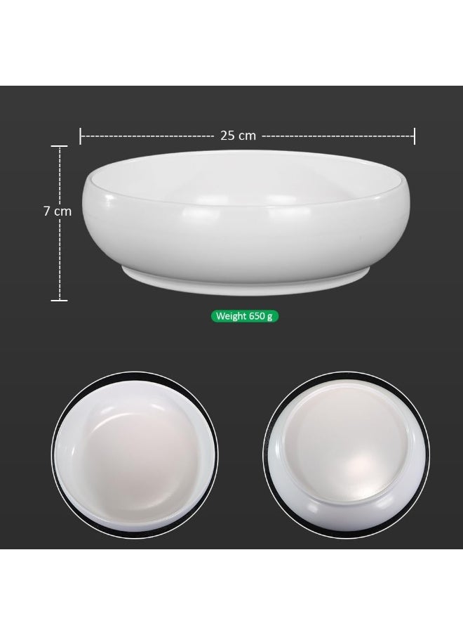 YAHOME Flower Pot, Round White Plastic Bowl Vase, Durable & Versatile Plant Pot for Succulents, Herbs, Lightweight & Weatherproof Indoor Outdoor Flowers Pot, Floor Vase Decor for Home (2, L)