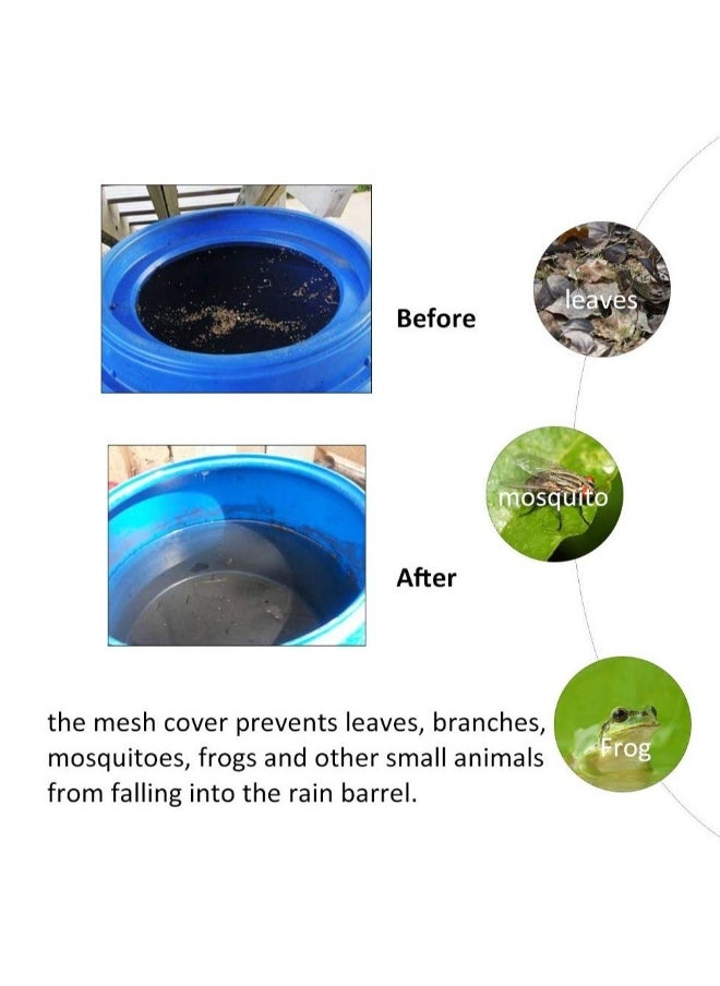 Mesh Cover for Rain Barrels 4pcs 39in Rain Barrel Netting with Drawstring for Keeping Fallen Leaves and Debris Out of Your Rain Barrel Water Collection Buckets