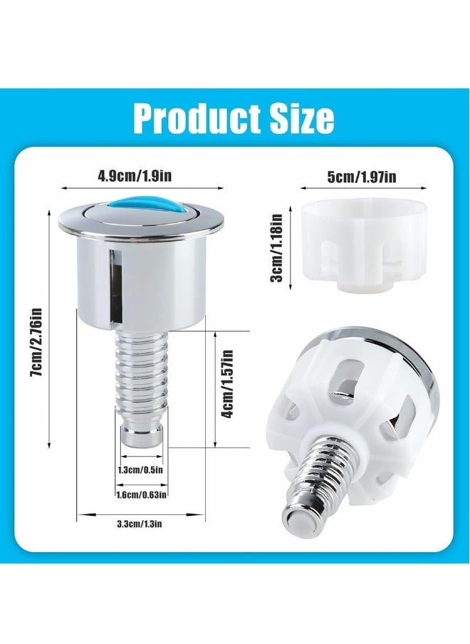 Toilet Flush Button, Modern Compact Double Push Toilet Flush Parts, Round Dual Flush Push Button Compatible with Standard Cistern, Cistern Flush Replacement