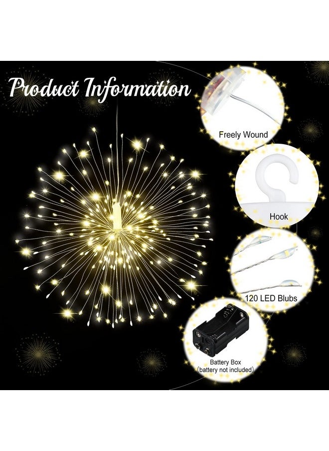 Firework Lights Copper Wire Lights Waterproof 120 Led Lights 8 Modes Dimmable String Fairy Lights With Remote Control For Christmas Indoor Outdoor Tent Patio Decor