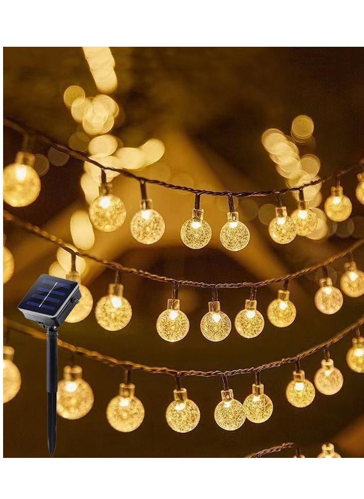 Solar panel string lights outdoor decor 12Meter 100 bubbles solar powered led String Lights for camping, garden,wall, yard and Ramadan decoration