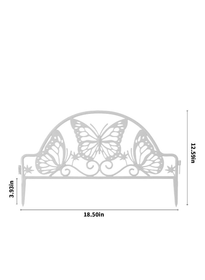 8pcs Plastic Edgings Garden Picket Fence,148 Inch Long Grass Flowerbeds Plant Borders,Decorative Scenery Road Panels,Weather Proof Plastic Garden Fence. White