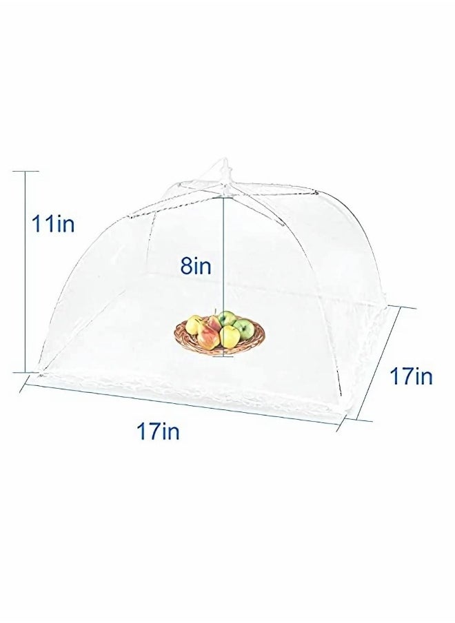 Mesh Food Covers Outdoor Pop-Up Tents(6 Pack) for Picnics/Grill/Party Outside Umbrella 100% Protection from Flies Reusable and Collapsible Net Cover 17×17 Inch