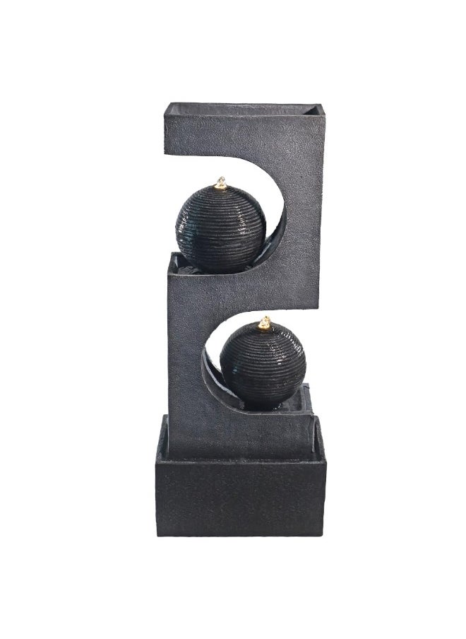 Yatai Modern Art-Inspired Design Water Fountain, Polyresin & Fiberglass Cascading Waterfall Fountain, Tabletop Fountain with LED Light, Indoor/Outdoor Freestanding Fountains for Garden, Home & Event