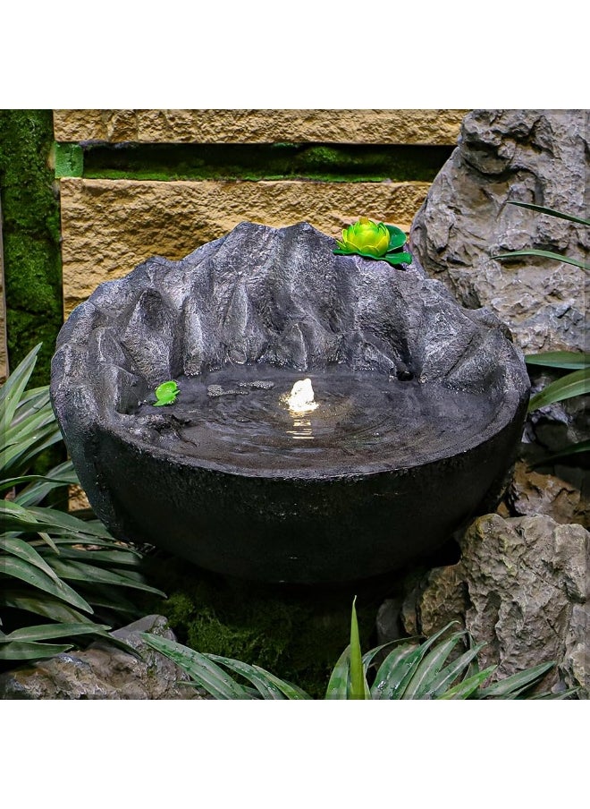 YataiDecorative Rock-Style Garden Fountain - 58cm Diameter, 60cm Height, Lightweight & Durable Design, 9.5kg - Perfect for Outdoor Use