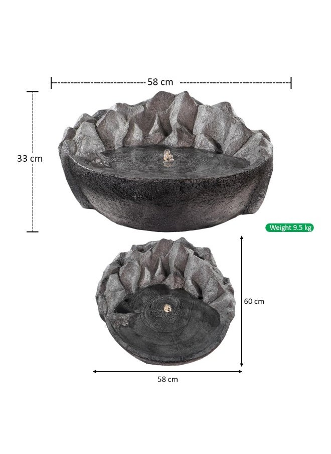 YataiDecorative Rock-Style Garden Fountain - 58cm Diameter, 60cm Height, Lightweight & Durable Design, 9.5kg - Perfect for Outdoor Use